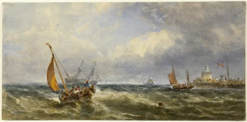 Vista Costera con Barcos