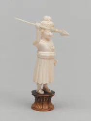 Peón negro, pieza de ajedrez, India, hacia 1820