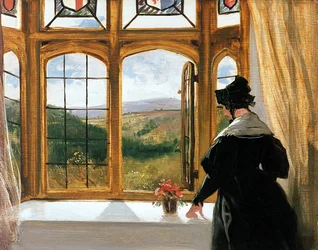 Duquesa de Abercorn mirando por una ventana