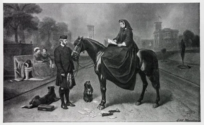 La Reina Victoria en Osborne, después de la pintura de 1865