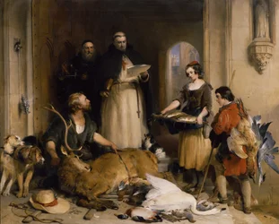 Escena en la época antigua en la abadía de Bolton, c.1834