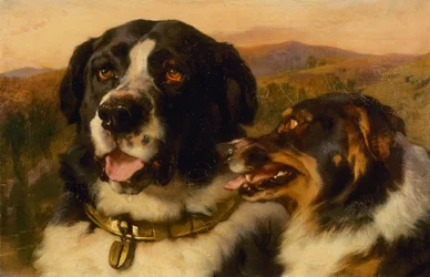 Los perros Twa (óleo sobre lienzo)