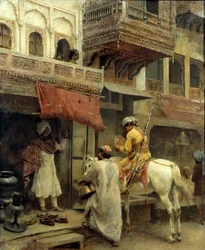 Escena callejera en India, c.1885