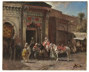 El comprador de armas (ante la puerta de un bazar marroquí), c. 1878-1880 (óleo sobre lienzo)