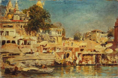 Vista de los Ghats en Benarés, 1873