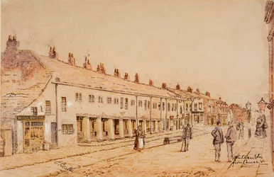 The Shambles, desde Church Street, c.1891-1917 (acuarela)