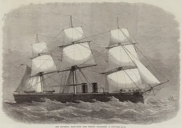 La fragata de hierro con carcasa de madera de Su Majestad Inconstant, 16 cañones