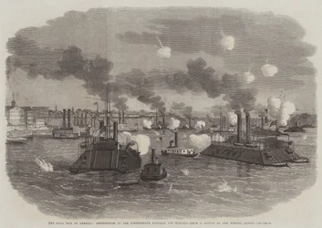 La Guerra Civil en América, destrucción de la flotilla confederada frente a Memphis