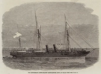 El vapor confederado Rappahannock en el muelle de Calais