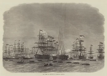 La flota de acorazados en el puerto de Portland