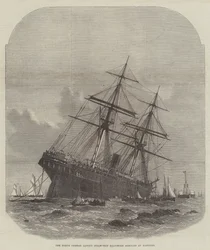 El vapor Baltimore de North German Lloyd encallado en Hastings