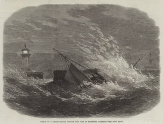 Naufragio de un Barco Pesquero fuera del Muelle del Puerto de Ramsgate