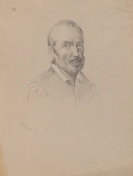 Retrato de un hombre, boceto para la firma del pacto en la cabina del Mayflower