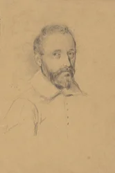 Retrato de un hombre no identificado, boceto para la Firma del Pacto en la Cabina del Mayflower