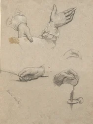 Estudio de manos, boceto para Firma del Pacto en la Cabina del Mayflower