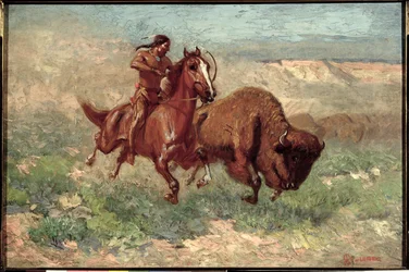 Un joven Arapaho (óleo sobre lienzo)