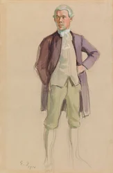 Hombre con atuendo rococó (F. E. Sillanpää), estudio para el mural Encuentro de la Sociedad Aurora