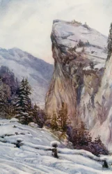 El Rin: El Hohen-Rhatien (litografía en color)