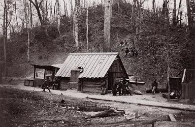 Una estación de unión en el río James establecida para extraer pólvora de los confederados