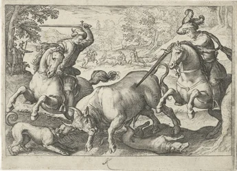 Paisaje con caza de toros Escenas de caza (título de la serie) Icones Venantum Species Varias Representantes (título de la serie)