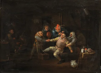 La visita del cirujano, c.1676-1744 (óleo sobre tabla)