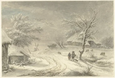 Vista de invierno en Exloo, Drenthe