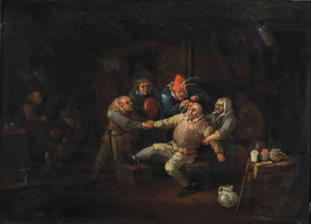 La visita del cirujano (óleo sobre tabla)