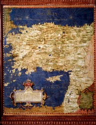 Mapa de Anatolia hecho por Egnazio Danti (1536-1586) matemático, cosmógrafo y arquitecto italiano. Alrededor de 1567. Florencia, Palazzo Vecchio, Sala del Mappamondo