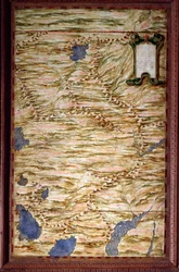 Mapa del Perú realizado por Egnazio Danti (1536-1586), matemático, cosmógrafo y arquitecto italiano. Hacia 1567. Florencia, Palazzo Vecchio, Sala del Mappamondo