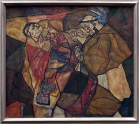 Agonía. Pintura de Egon Schiele (1890-1918), 1912. Arte austríaco, siglo XX. Neue Pinakothek, Múnich (Alemania).
