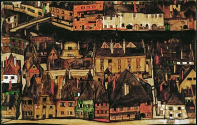 Die kleine Stadt o Pequeña ciudad (óleo sobre lienzo)