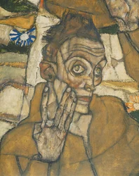 Entschwebung (Die Blinden III), El ciego ... (óleo y acuarela sobre lienzo)