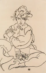 Muchacha sentada con las piernas abiertas, 1918