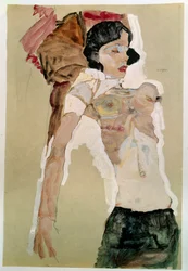 Mujer medio desnuda