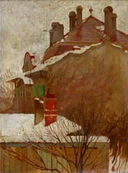 Casas en invierno Vista desde el estudio, 1907-1908