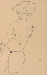 Desnudo femenino arrodillado
