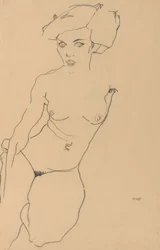 Desnudo femenino arrodillado