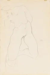 Desnudo femenino arrodillado