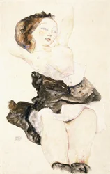 Joven acostada, medio desnuda, 1912