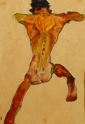 Desnudo masculino visto de espaldas, 1910