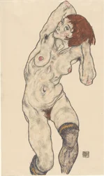 Desnudo con medias negras, 1917