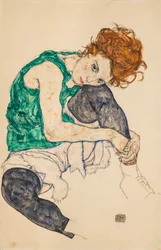 Mujer sentada con las rodillas dobladas, 1917
