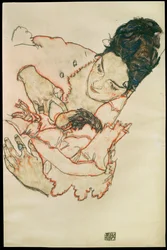 Stillende Mutter - Madre lactante ... (acuarela y lápiz negro)
