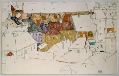 La ciudad amarilla (gouache, acuarela y lápiz)