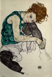 La mujer del artista, c.1917 (gouache, acuarela y lápiz negro sobre papel)