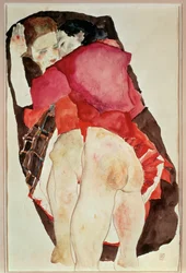 Dos chicas (gouache, acuarela y lápiz)