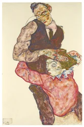 Dos amantes Autorretrato con Wally, 1914-1915