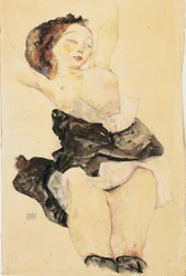 Joven recostada, semidesnuda, 1912