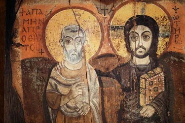 Jesús y Menas en un icono del siglo VI