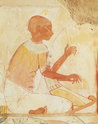 Arpista Ciego Cantando, de la Tumba de Nakht, Nuevo Reino (pintura mural)